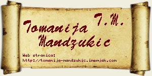 Tomanija Mandžukić vizit kartica